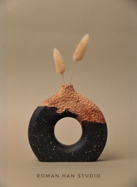 独特手工树脂花器装饰摆件家居客厅桌面工艺品创意花品摆设