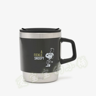 包邮 日本 Afternoon Tea史努比保温杯 带盖马克杯 不锈钢双层杯