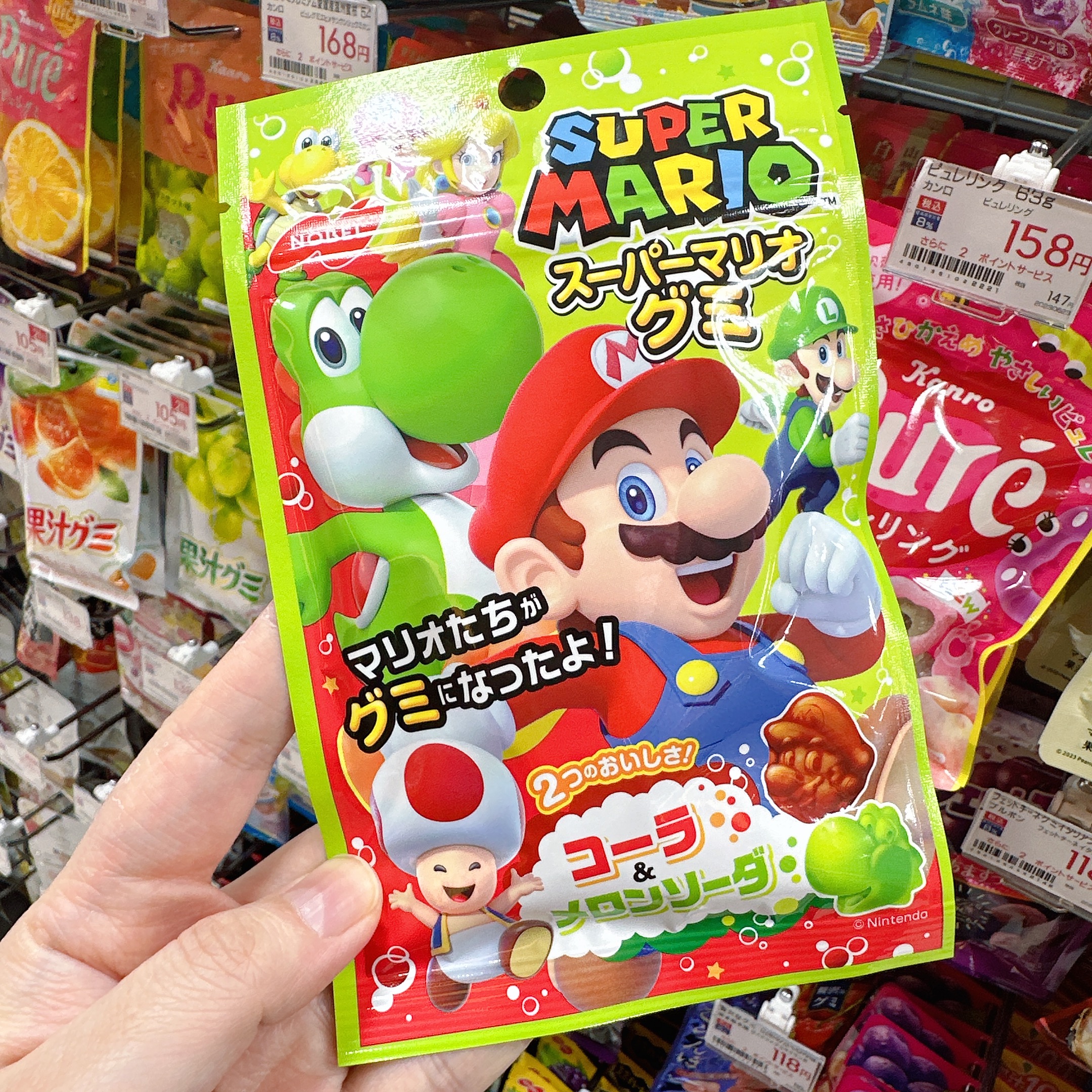 包邮日本nobel任天堂SuperMario超级马里奥造型哈密瓜汽水软糖