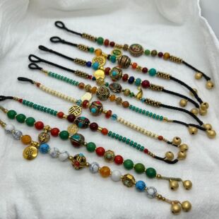 藏式 手绳 尼泊尔文艺复古藏珠手链民族风简约编织串珠手饰国风个性