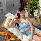 泳衣女2026新款 分体比基尼两件套性感显瘦遮肚小胸泡温泉 甜美裙式