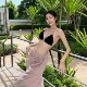 泳衣女新款 沙滩小胸bikini 性感黑色挂脖比基尼三件套女度假风长裤