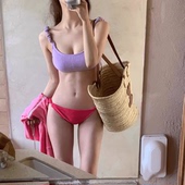 泡温泉高级感分体小胸日系甜美可爱 性感比基尼三点式 泳衣夏季 新款