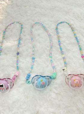 卡通可爱日系成人安抚奶嘴透明软妹糖果多巴胺配饰项链少女萌
