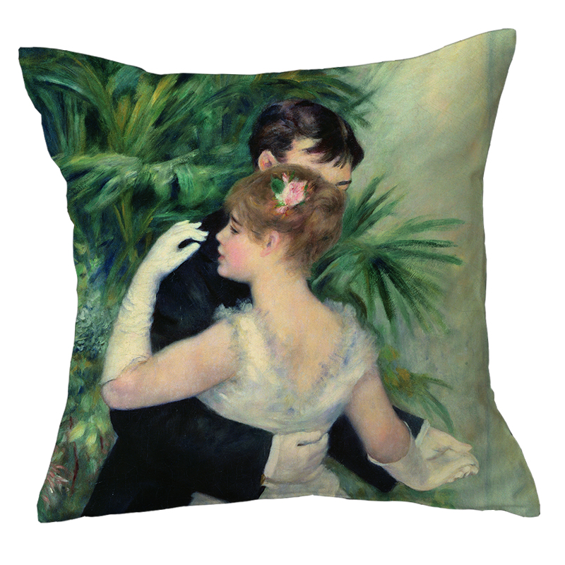 雷诺阿油画康达维斯小姐小艾琳女孩画像抱枕靠枕汽车枕头可订制