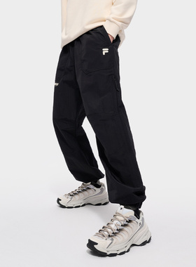 Fila/斐乐夏季新款男子潮流运动宽松收口梭织降落伞裤T11M431803F