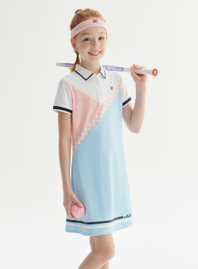 Fila/斐乐夏季新款女大童户外时尚休闲运动针织连衣裙K62G523315U
