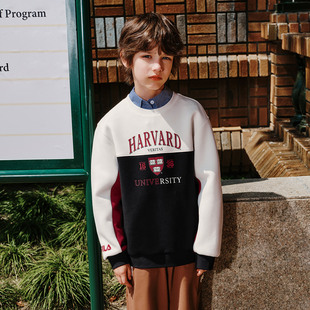 Fila/斐乐KIDS X HARVARD哈佛联名款男童经典套头卫衣K12B534209F