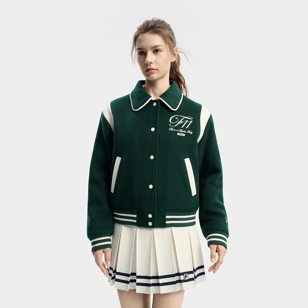 斐乐女子网球宽松保暖运动棉服