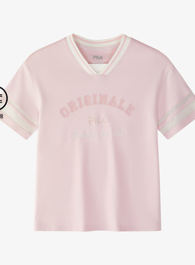Fila/斐乐夏季新款女大童户外时尚休闲运动针织短袖衫K62G521101F