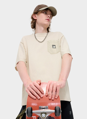 Fila/斐乐男士纯棉T恤夏季宽松圆领针织短袖上衣T11M433104F