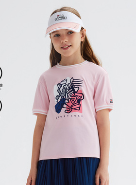 Fila/斐乐夏季新款女中大童户外休闲时尚生活短袖T恤K12G422118F