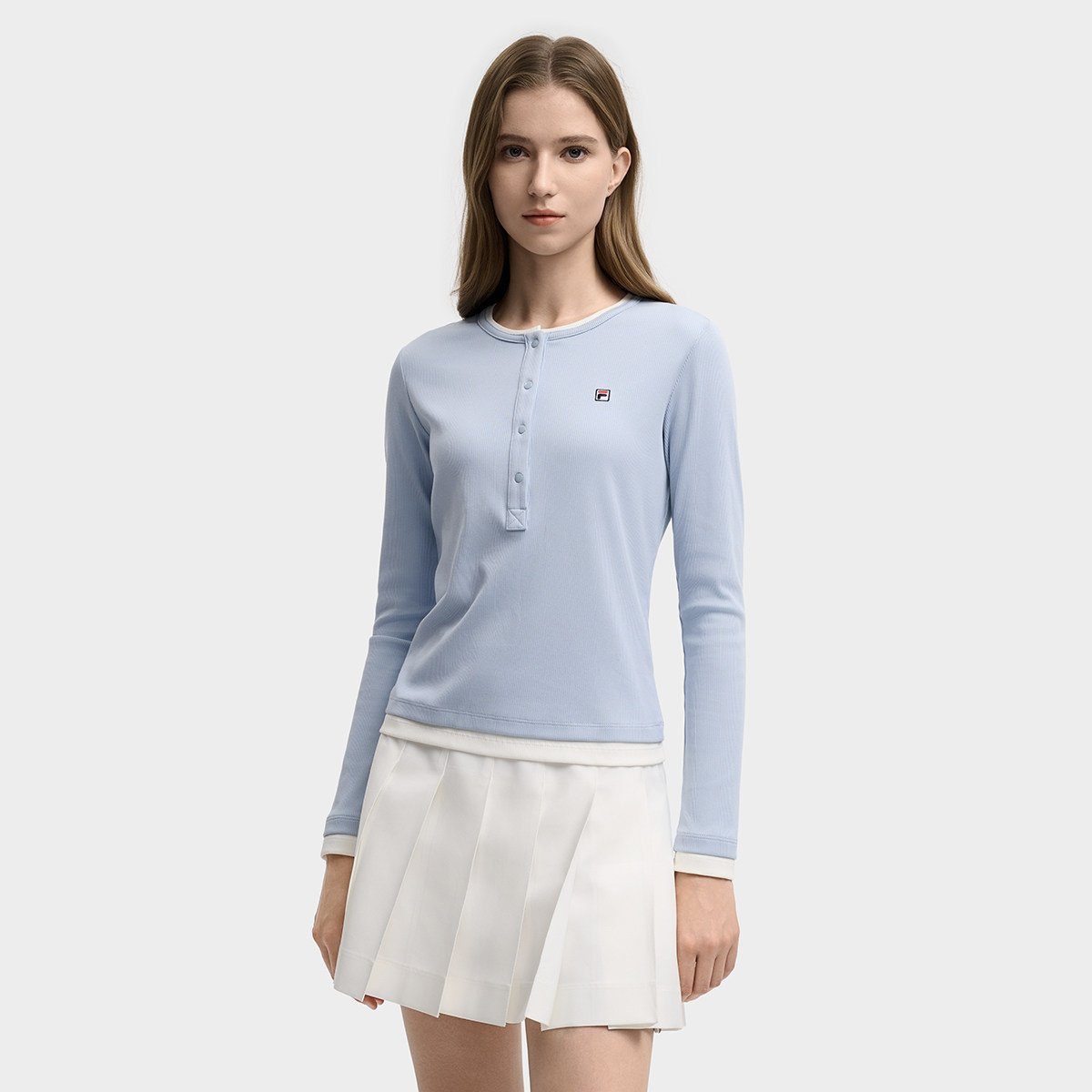 Fila/斐乐秋季女子户外时尚休闲长袖T恤秋日亨利衫F11W548214F