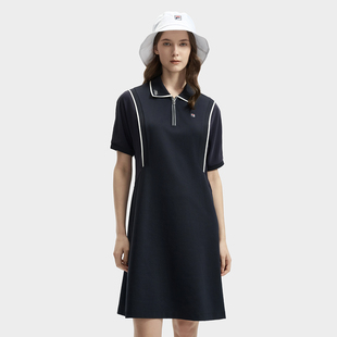 休闲运动POLO衫 Fila 时尚 斐乐女子针织连衣裙夏季 F11W431309F 新款