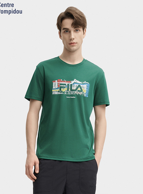 Fila/斐乐男子先锋艺术印花T恤圆领短袖上衣F11M438104F