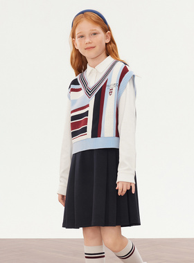 Fila/斐乐KIDS X HARVARD哈佛联名款女中大童连衣裙K12G534308F