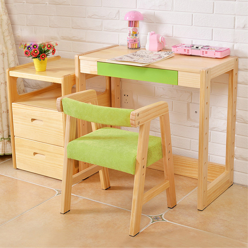 实木儿童学习桌椅套装可升降小学生课桌椅家用小孩宝宝书桌写字桌