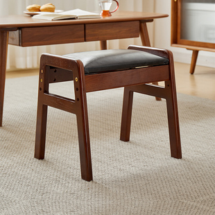 实木化妆凳小凳子家用矮凳软包板凳客厅椅子软坐垫梳妆凳垫脚凳