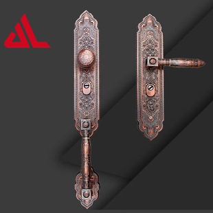 加长版豪华别墅锌合金大门把手双开门对开门拉手加厚防盗门执手锁