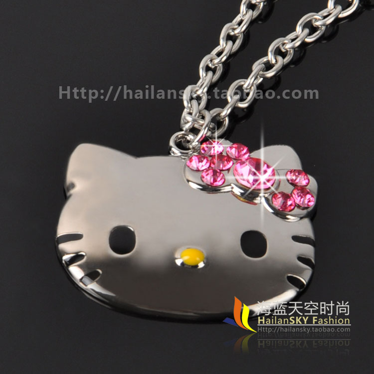【正版】hello kitty凯迪猫 KT凯蒂猫大弧度光面带钻项链饰品在类目 饰品/流行首饰/时尚饰品新, 项链中 - 来自Buy2taobao.com提供专业的淘宝代购服务