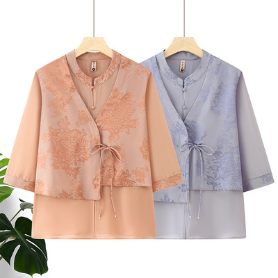 新中式妈妈春季国风开衫气质中老