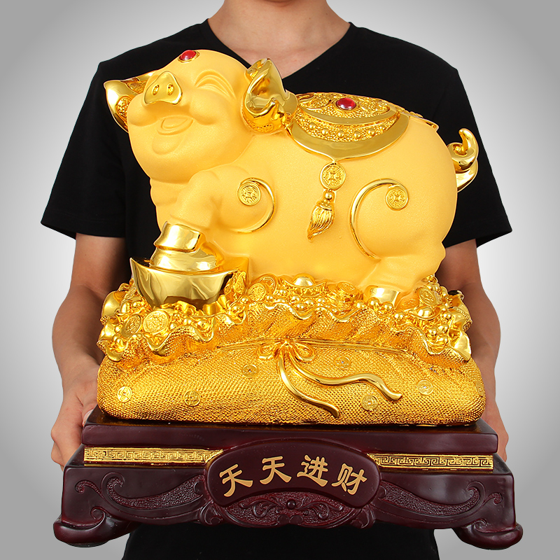 大号招财猪摆件 发财猪生肖猪工艺品新年礼品可爱客厅酒柜装饰品