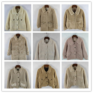 夹克中短款 宽松修身 羊羔毛外套女 韩版 古着冬装