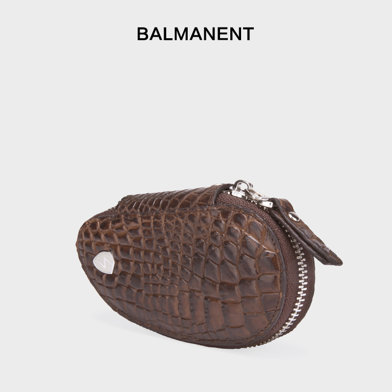 巴玛特鳄鱼皮真皮车钥匙包鳄鱼脚拉链大容量钱包明星同款小零钱包