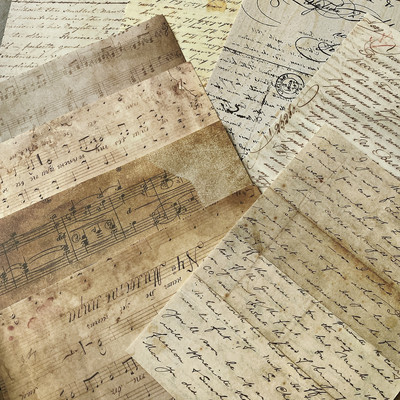 复古报纸信件素材打印大尺寸手帐装饰拍摄背景纸扎痛包背景纸