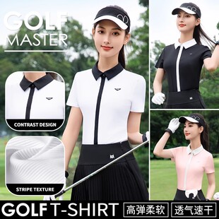 25新款PGM高尔夫女装夏季时尚GOLF服装网球衫T恤运动衣服短裙套装