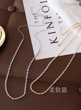 僵硬猫925纯银情侣齿轮三角