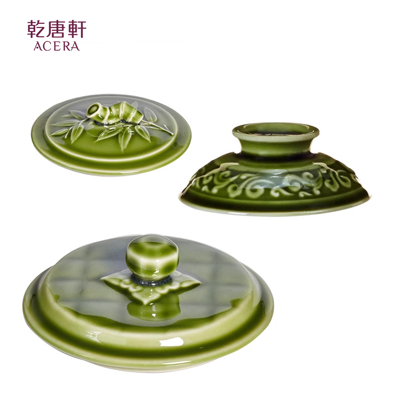 高杯复古陶瓷杯盖子配件