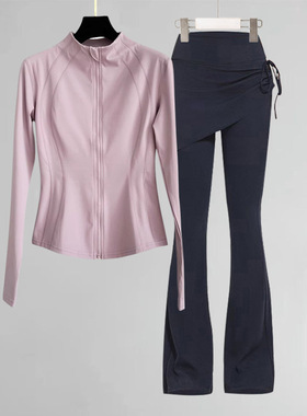 C.Cya跑步运动套装女晨跑服时尚秋冬户外骑行羽毛球锻炼健身瑜伽