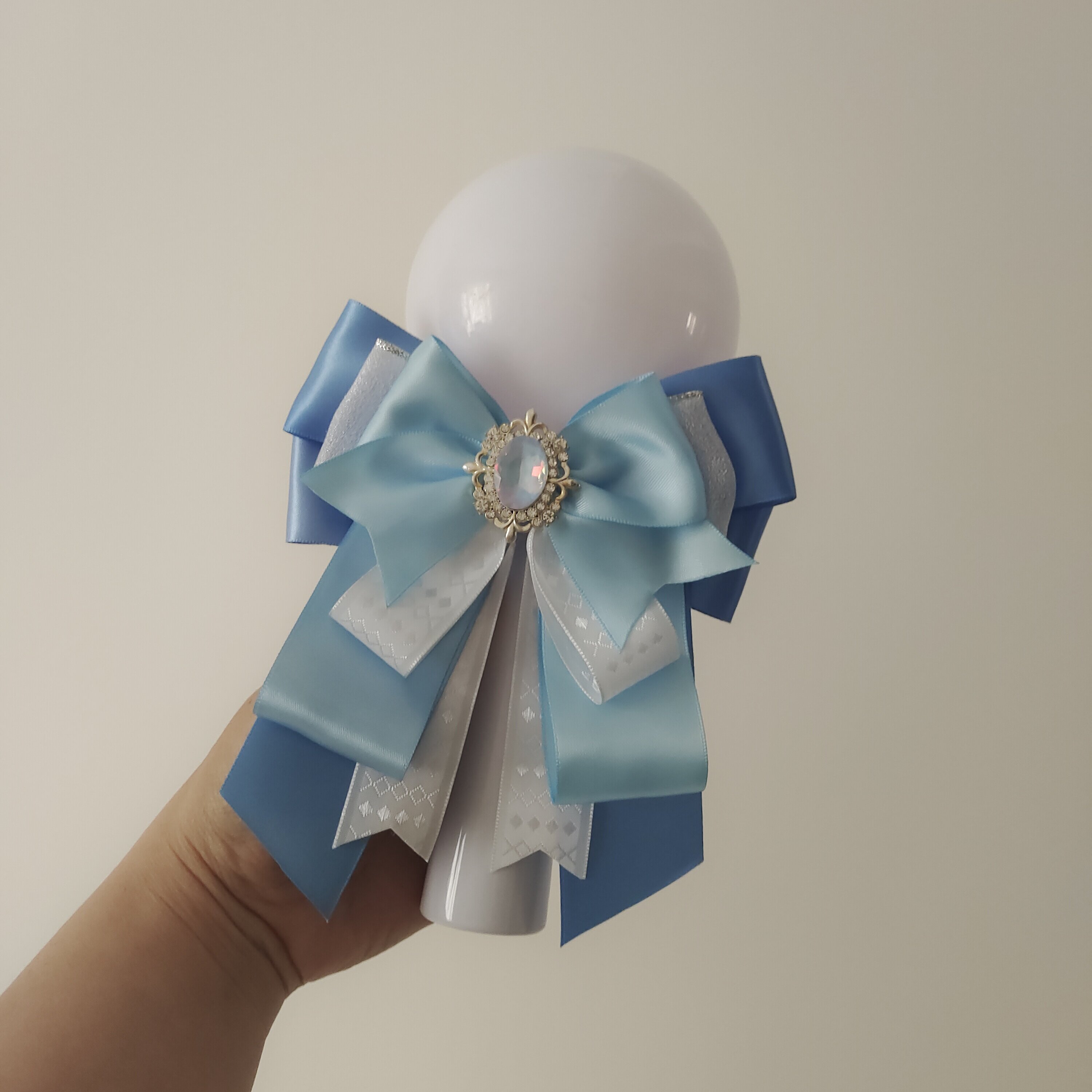 原创蓝色调蝴蝶结应援装饰李健王lolita洛丽塔配