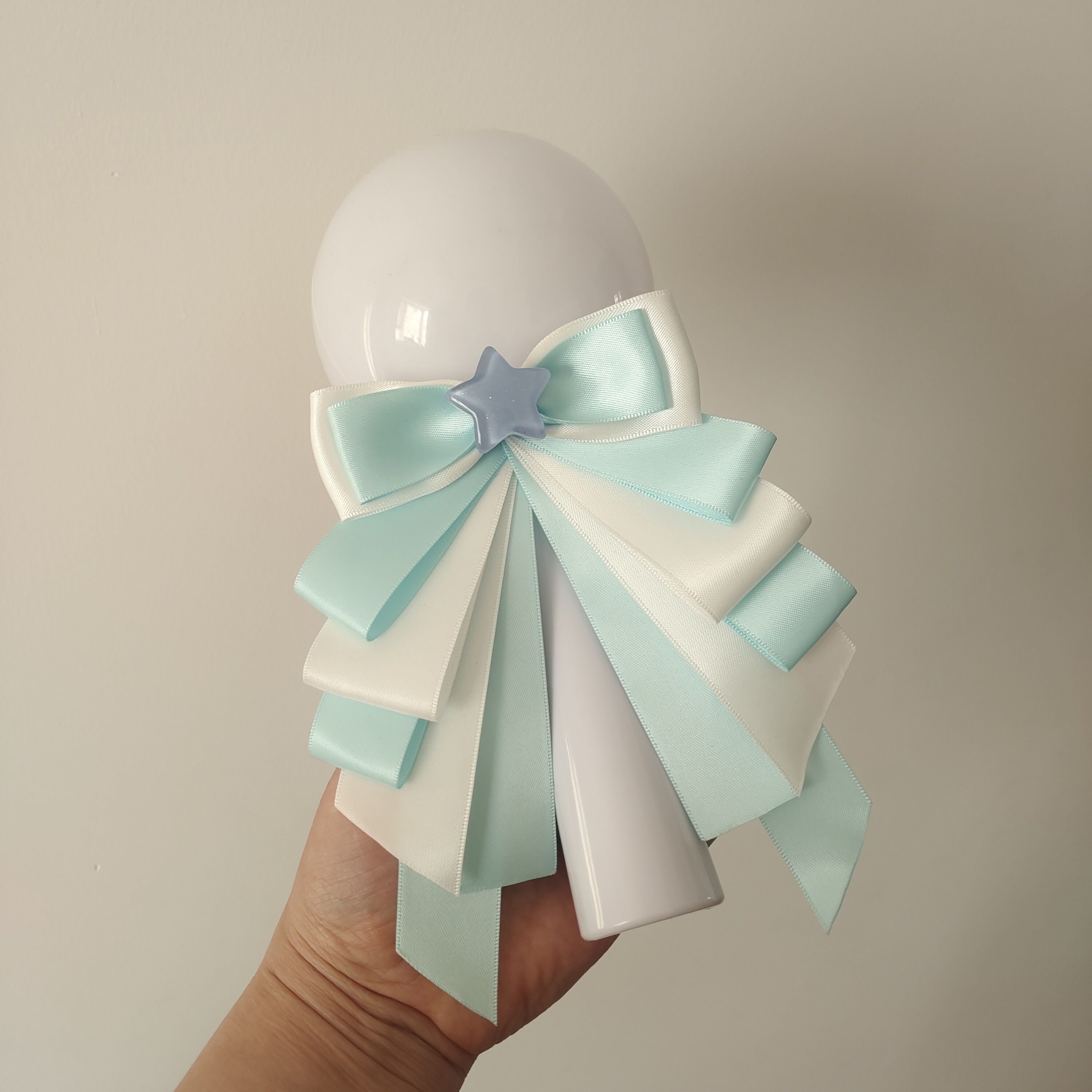 原创手作应援棒蝴蝶结蓝白拼色星星王俊凯鞠婧祎演唱会手灯装饰品