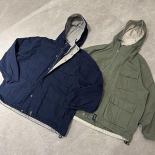 支线Unite Quality+ M47改良高密珠帆格水洗六袋廓形撞色连帽外套