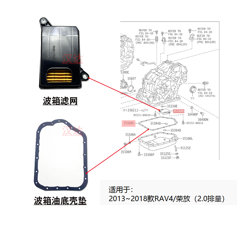 RAV4荣放2.0波箱变速箱滤网