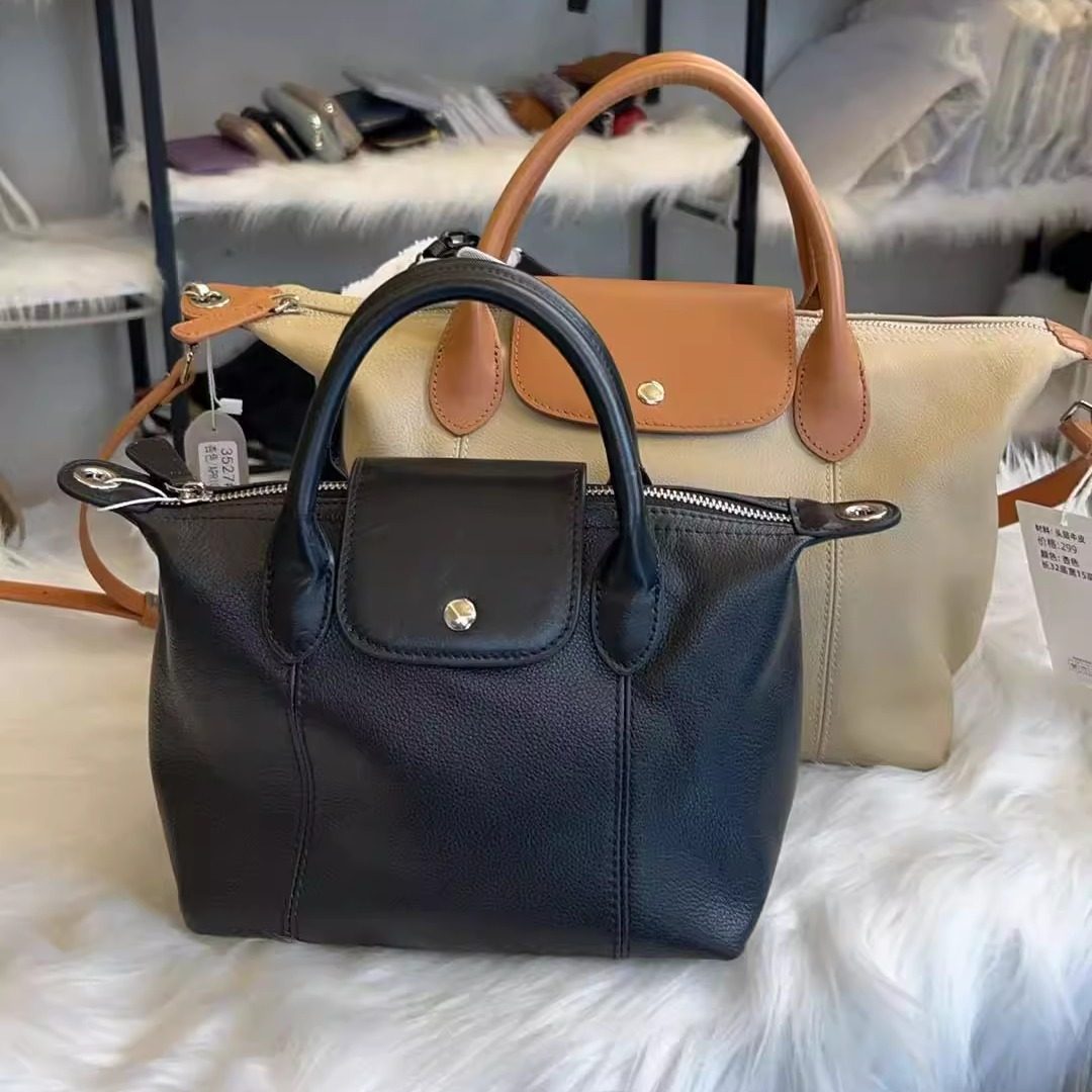 真皮饺子包大容量单肩包牛皮斜挎包手提包韩版时尚简约百搭女士包