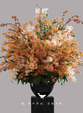 鲲屿高端陶瓷花瓶仿真花套装