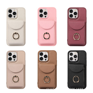 适用iphone16promax手机壳卡包指环斜挎13纯色iponhe13苹果14pormas平果12全包pr0max防摔11透明pro硬max男女
