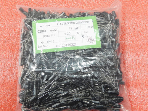 电解电容50V47UF 50V 体积6*11MM (1000只)整包价
