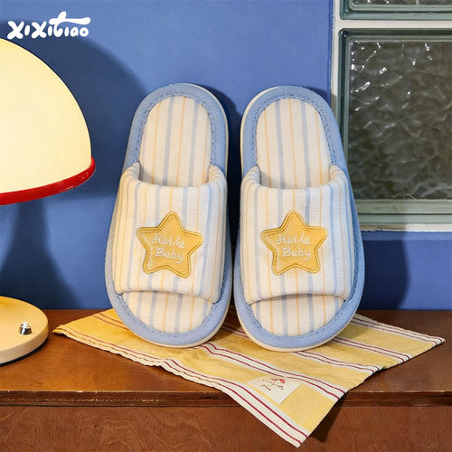 细细条韩系星星软底地板鞋女