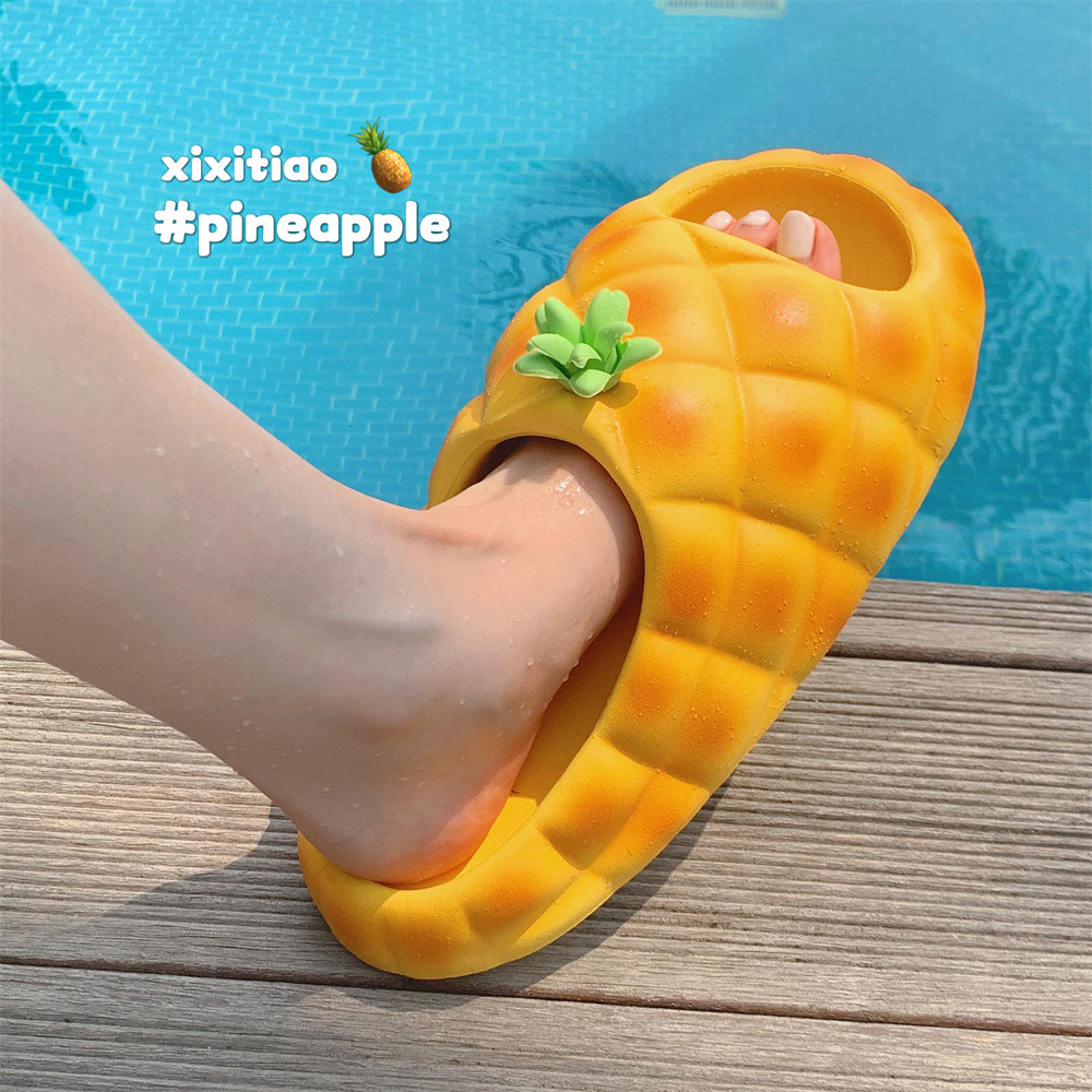 细细条 搞怪可爱趣味情侣拖鞋夏季踩屎感eva菠萝面包沙滩凉拖男女,女鞋,一字拖,淘宝优惠券,粉丝福利购,淘宝优惠卷