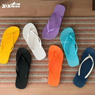 细细条 休闲情侣人字拖ins平底 海边度假夹脚沙滩凉拖男女防滑夏季