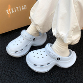 男女夏防滑eva情侣海边沙滩凉拖鞋 细细条 耐磨厚底户外增高洞洞鞋