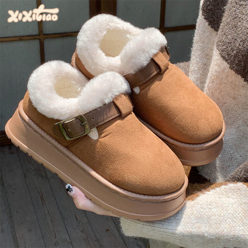 细细条高级感皮带扣厚底勃肯鞋