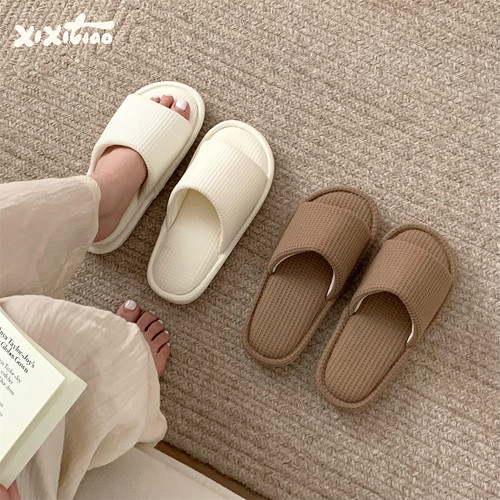 细细条休闲简约华夫格居家鞋