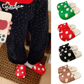 洞洞鞋 女夏居家外穿防滑软底沙滩鞋 趣味可爱蘑菇包头拖鞋 细细条