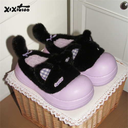 细细条Lolita软萌小猫毛毛鞋