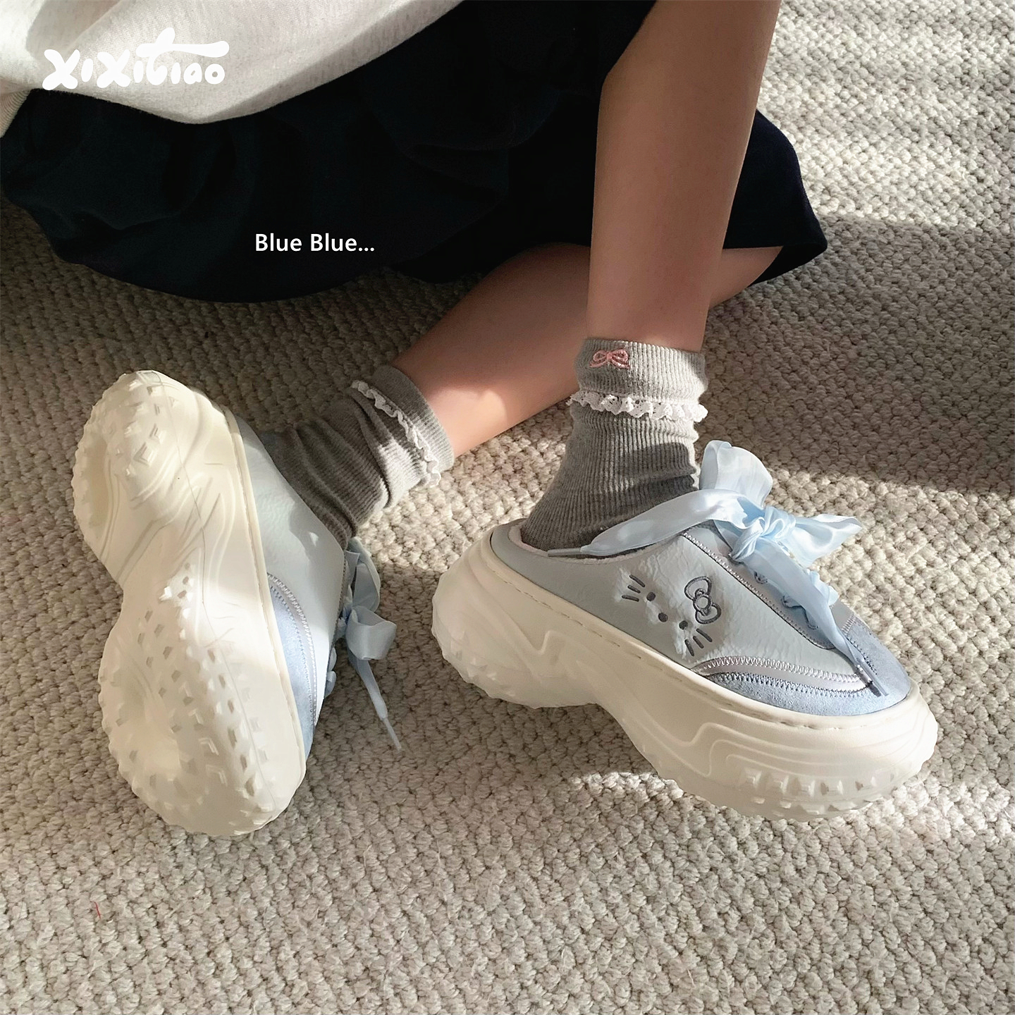 细细条时尚正版HelloKitty棉鞋